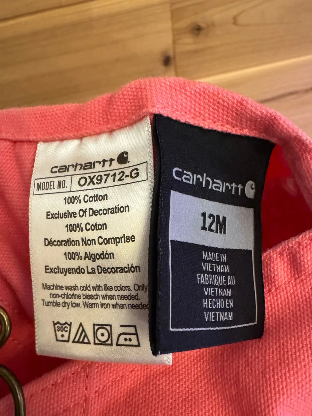Carhartt 12 Months Girls Hot Pink Cotton Overalls